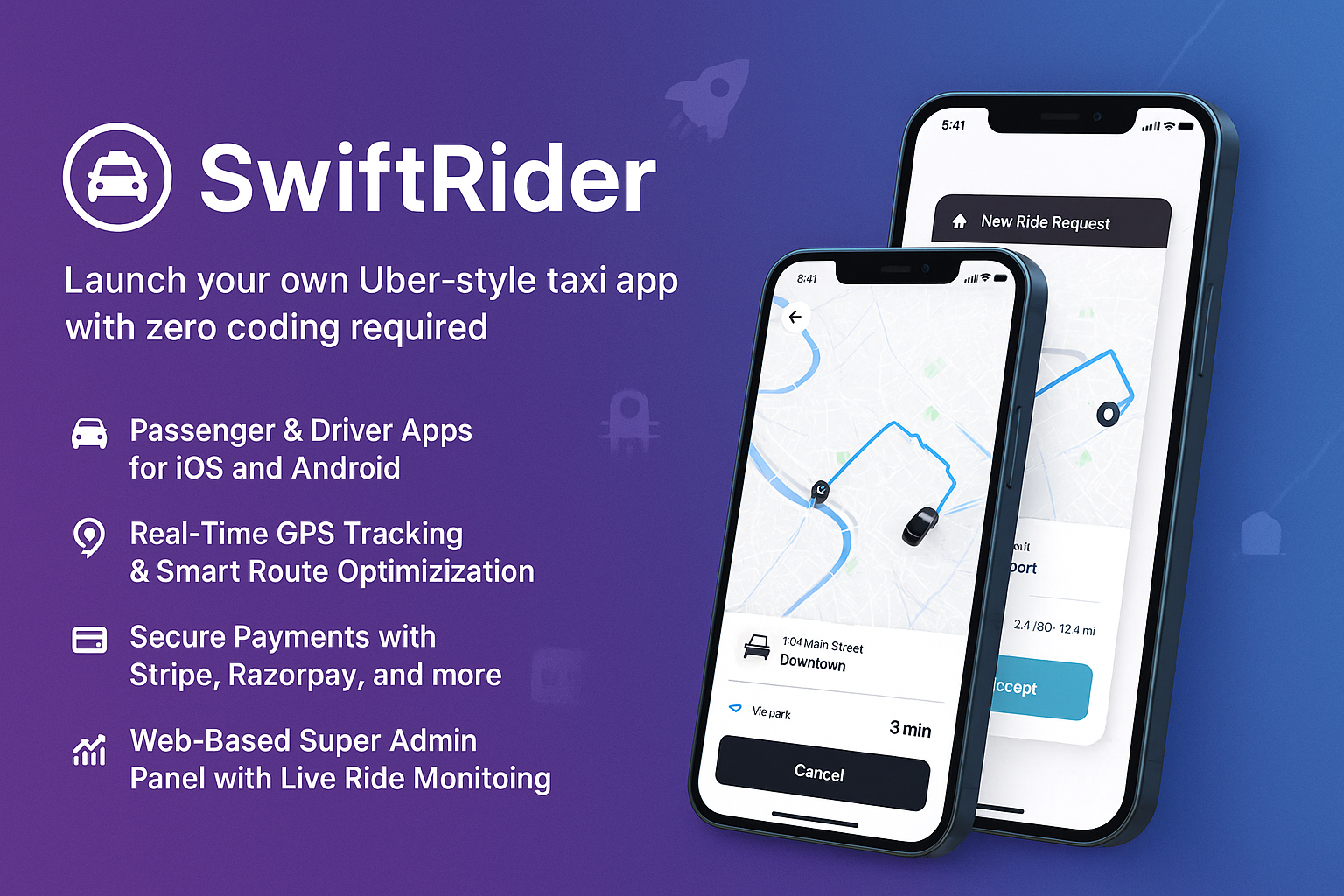 SwiftRider - Mobile App (Complete SaaS Pack)