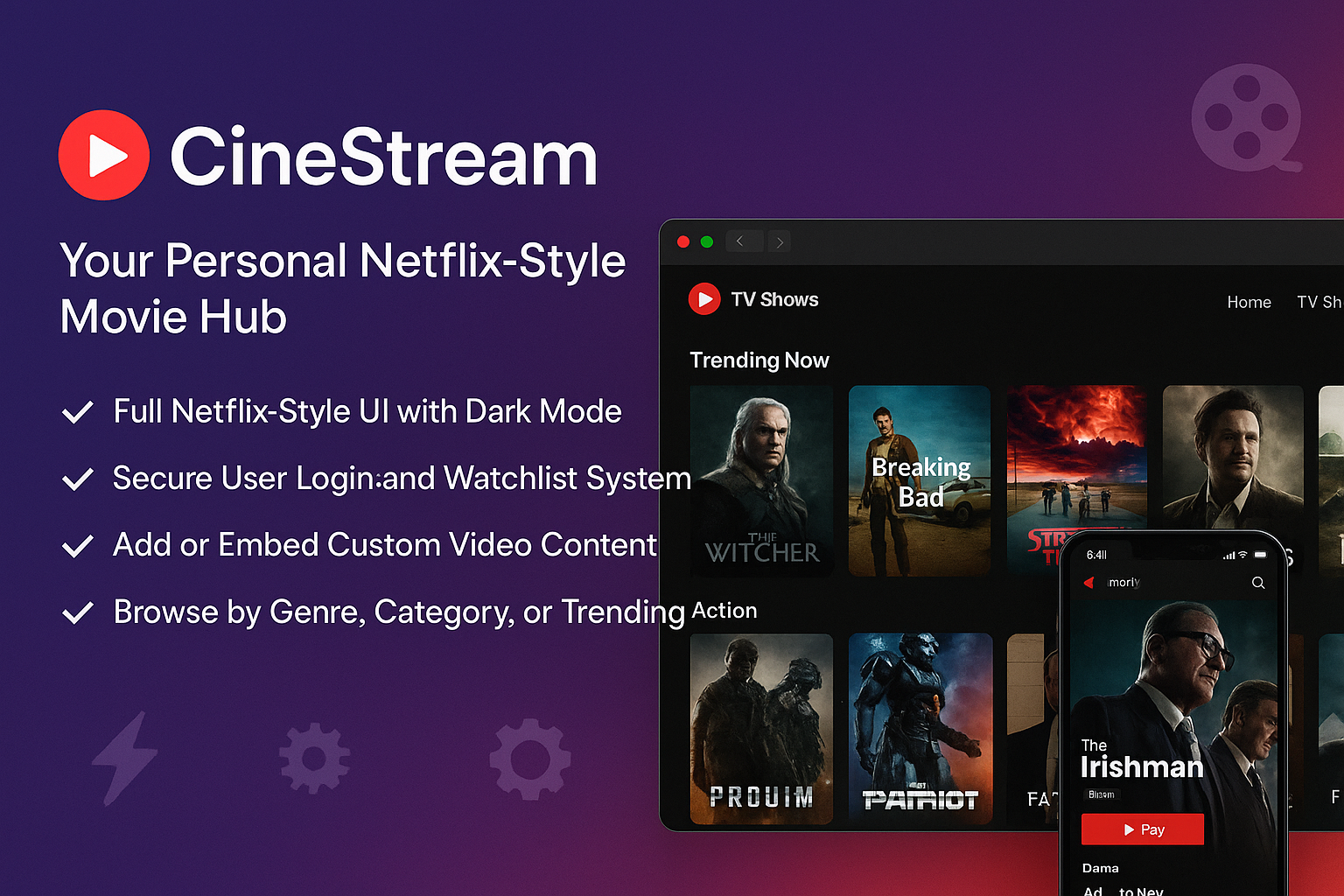 CineStream - Web/Mobile App (Complete SaaS Pack)
