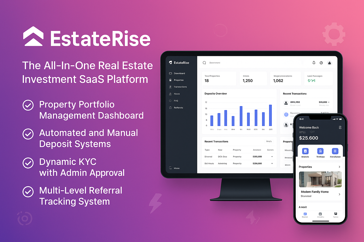 EstateRise - Web/Mobile App (Complete SaaS Pack)